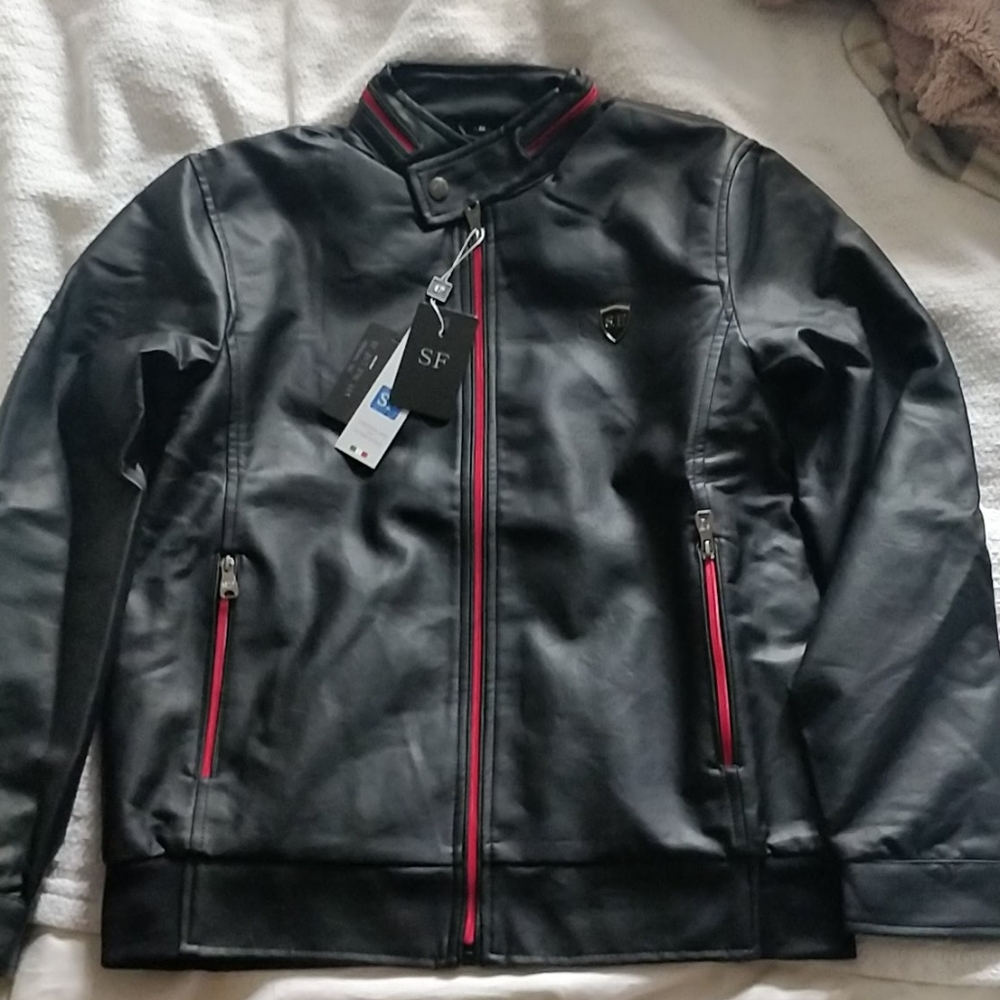 Black leather jacket